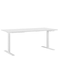 Beliani Ročno nastavljiva pisalna miza 180x80 cm bela DESTIN II