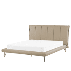 Beliani Bež postelja iz umetnega usnja 160 x 200 cm BETIN