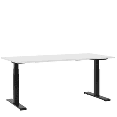 Beliani Električno nastavljiva pisalna miza 180x80 cm bela in črna DESTIN II