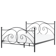 Beliani Kovinska postelja 140 x 200 cm črna DINARD