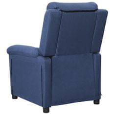 Vidaxl Zložljiv masažni stol, modre barve, oblazinjen s tkanino