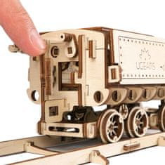 UGEARS 3D lesena mehanska sestavljanka V-Express parna lokomotiva 4-6-2 s tendrom