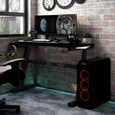 Greatstore Gaming miza z nogami Z-oblike črna 90x60x75 cm