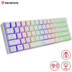 Genesis Thor 660 gaming tipkovnica, mehanska, USB-C, Bluetooth, RGB LED, bela - rabljeno