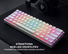 Genesis Thor 660 gaming tipkovnica, mehanska, USB-C, Bluetooth, RGB LED, bela - rabljeno