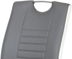 Autronic Jedilni stol krom / usnje siva z belo boki DCL-406 SIVA