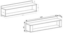 CASARREDO Viseča polica LABRO sinhronizacija ribbeck/bela sijaj