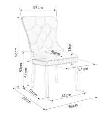 CASARREDO Oblazinjen jedilni stol MARCUS VELVET črna/črna