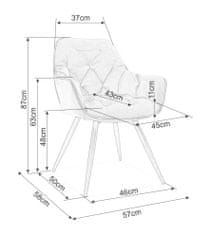 CASARREDO Oblazinjen jedilni stol BERI žamet rdeča bordo/črna