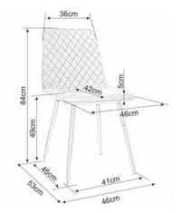 CASARREDO Oblazinjen jedilni stol ILJA ŽAMETNA črna/črna