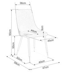 CASARREDO Oblazinjen jedilni stol NOPI žamet zelena/črna mat