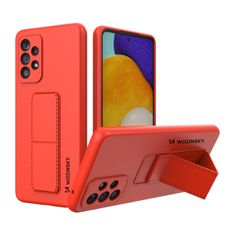 slomart silikonski ovitek s stojalom wozinsky kickstand case za samsung galaxy a73 rdeč