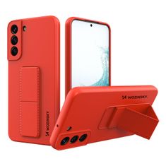 slomart wozinsky kickstand case silikonski ovitek stojalo za samsung galaxy s22 + rdeč