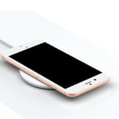 BASEUS brezžični indukcijski polnilec Qi za iPhone in Android, 10 W (bel)