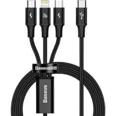 BASEUS priključni kabel USB-C na Lightning / USB-C / micro USB 20W 1,5 m (črn)