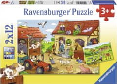 Ravensburger Puzzle Delo na kmetiji 2x12 kosov