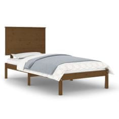 shumee Okvir za posteljo, medeno rjava, masivni borov les, 90x200 cm