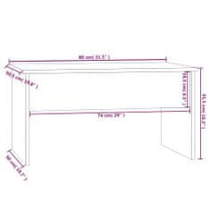 Vidaxl Klubska mizica dimljeni hrast 80x50,5x41,5 cm konstruiran les