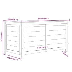 Vidaxl Zunanja škatla za blazine rjava 100x50x56 cm trden les jelke