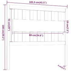 Vidaxl Posteljno vzglavje 105,5x4x100 cm trdna borovina