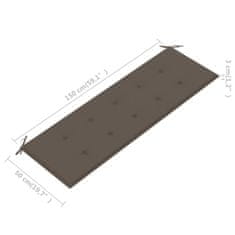 Vidaxl Blazina za vrtno klop taupe 150x50x4 cm