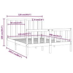 shumee Posteljni okvir medeno rjav iz trdnega lesa 120x200 cm