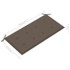 Vidaxl Blazina za vrtno klop taupe 100x50x4 cm