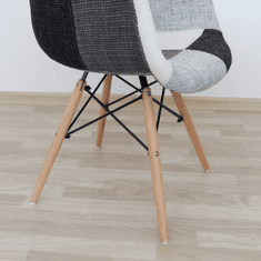 KONDELA stol, patchwork tkanina / bukev, Kubis NOVO