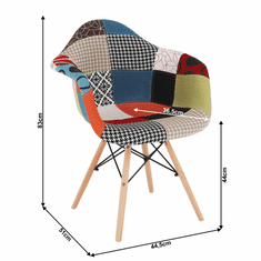 KONDELA stol, patchwork tkanina / bukev, TI 3 NOVO