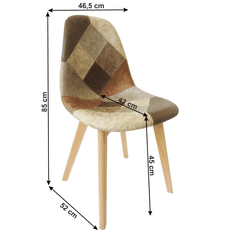 KONDELA Jedilni stol, patchwork/bukev, SALVA