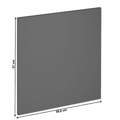 KONDELA Vrata pomivalnega stroja, siva mat, 59,6x57 cm, LANGEN