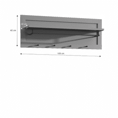 KONDELA WP obešalnik, siva, PROVENCA