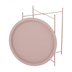 KONDELA Stranska miza z odstranljivim pladnjem, dolgočasno roza, RENDER