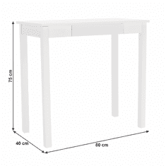KONDELA Konzolna miza, bela, AMINTA