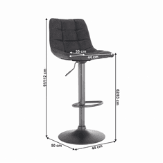 KONDELA Barski stol, siva / črna, LAGALA JE