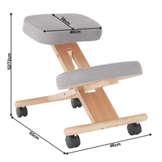 KONDELA Ergonomsko klečalo, sivo-rjava Taupe/bukev, FLONET