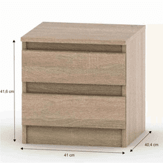 KONDELA 2 predal nočna omarica, sonoma hrast, LEPO NOVO 002