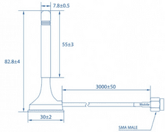 Teltonika LTE magnetna SMA antena, črna (PR1KS210)