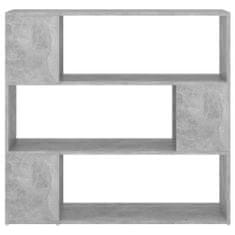 Vidaxl Knjižna omara za razdelitev prostora betonsko siva 100x24x94 cm