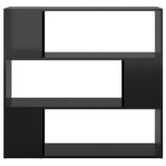 Vidaxl Knjižna omara za razdelitev prostora sijaj črna 100x24x94 cm