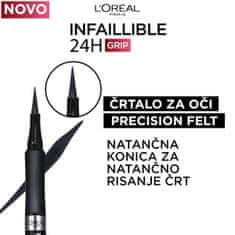 Loreal Paris Infaillible 24 h Grip Precision Felt črtalo za oči, 01 Black