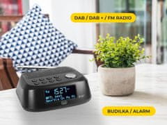 Trevi RC 80D4 Radio alarm ura + DAB/DAB+/FM Radio, USB polnilec, črna