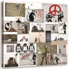 shumee Slika na platnu, Banksy Mural - zbirka del Street Art - 40x40