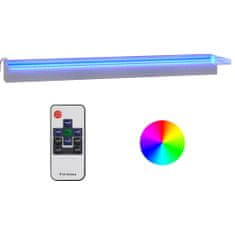 Vidaxl Vodni slap z RGB LED, nerjaveče jeklo, 90 cm