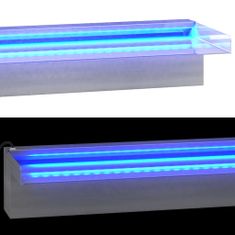 Vidaxl Vodni slap z RGB LED, nerjaveče jeklo, 90 cm