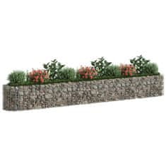 Vidaxl Visoka greda gabion pocinkano železo 400x50x50 cm