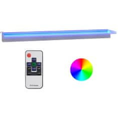 Vidaxl Vodni slap z RGB LED, nerjaveče jeklo, 108 cm