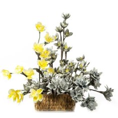 Eurofirany Flower Flore 519 Dolžina 68 cm Premer cvetja 10 cm Srebro