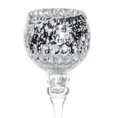 Eurofirany Dekorativni stekleni svečnik Benetke (Fi) 13X35 cm Bela