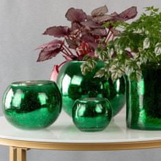 Eurofirany Verre3 Dekorativni stekleni svečnik (2) (Fi) 10X8 cm zelen